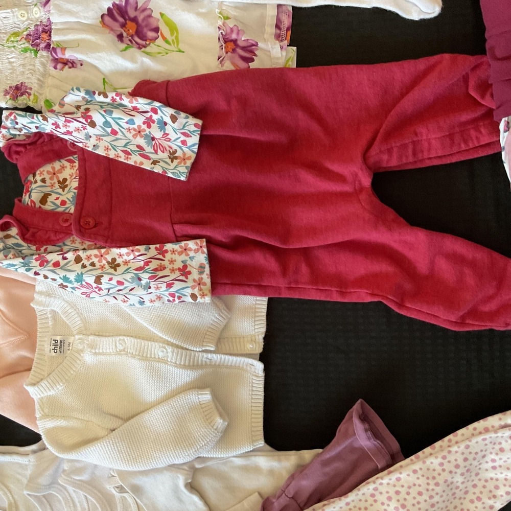 Mixed Brands 16pc Clothes Lot Girls 6-9M Multicolor Layette Outfits Sets - Picture 4 of 13